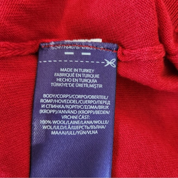 Ralph Lauren Purple Label Red V-Neck Wool Sweater - Picture 5 of 6